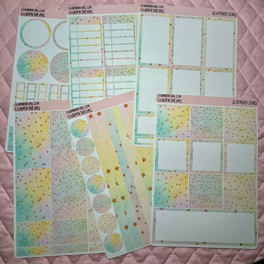 Scattered Stars Planner Sticker Kit