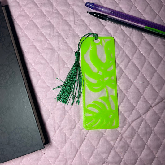 Neon Monstera Bookmark