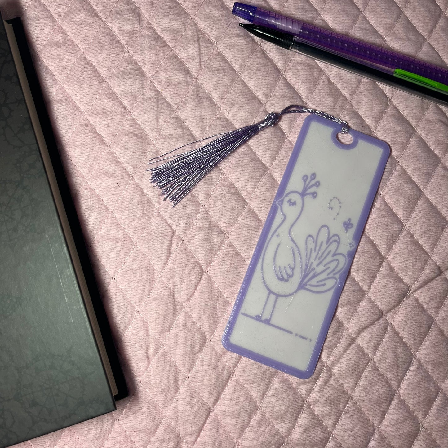 Lavender Peacock Bookmark