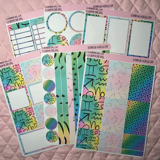 Rainbow Horoscope Planner Sticker Kit