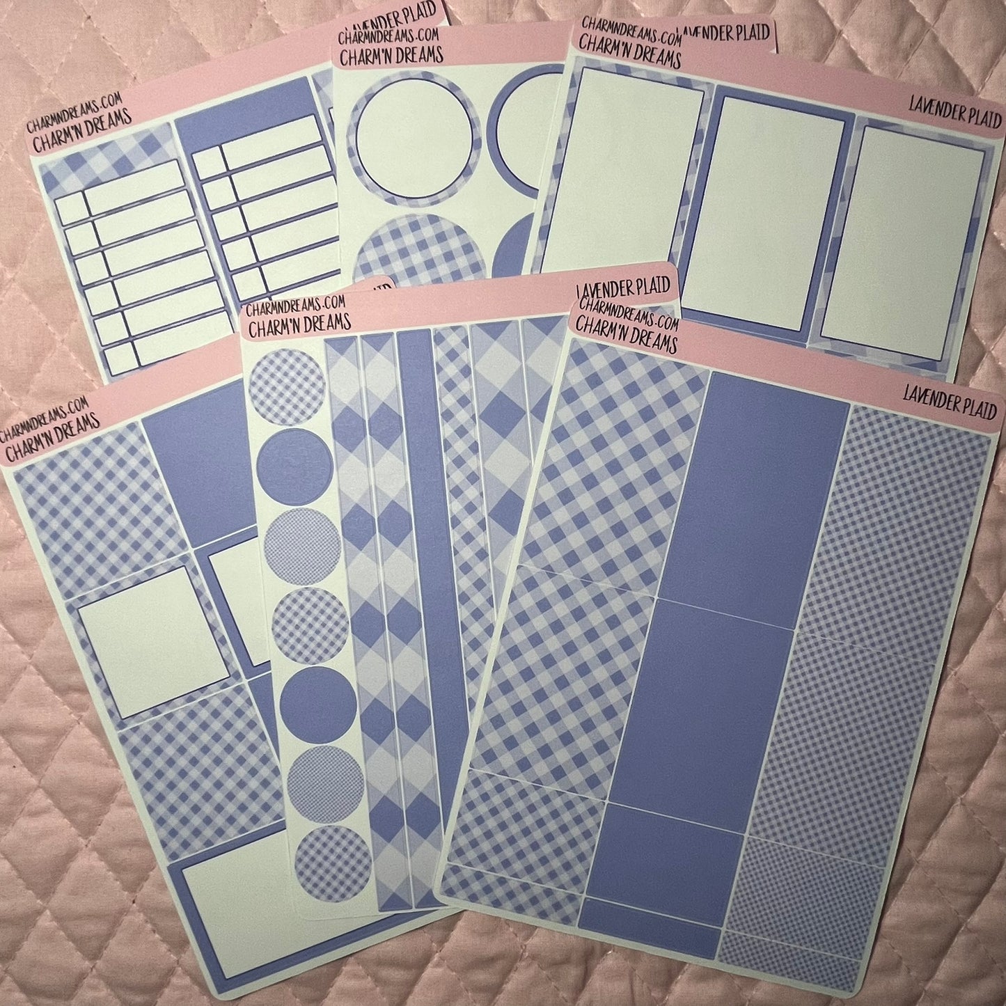 Lavender Plaid Planner Sticker Kit