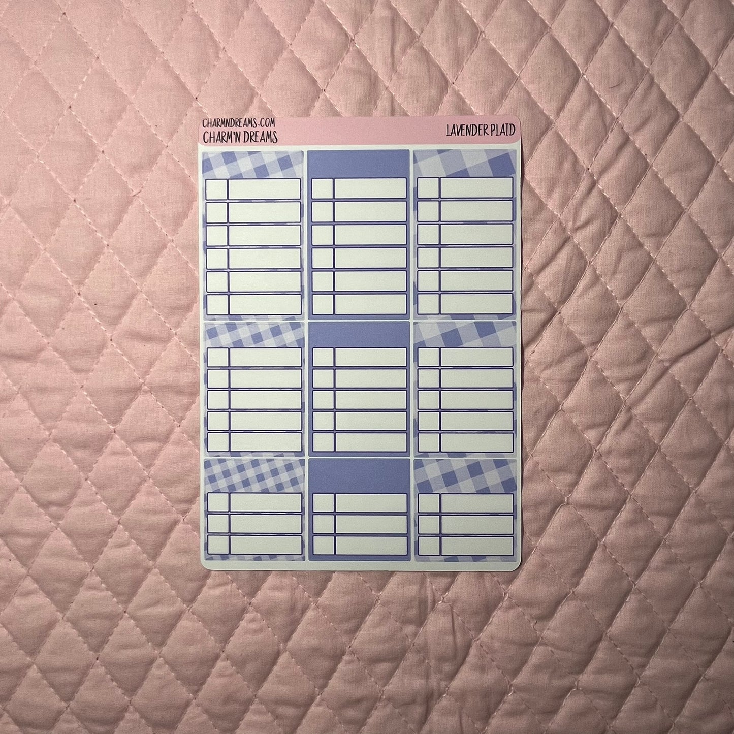 Lavender Plaid Planner Sticker Kit