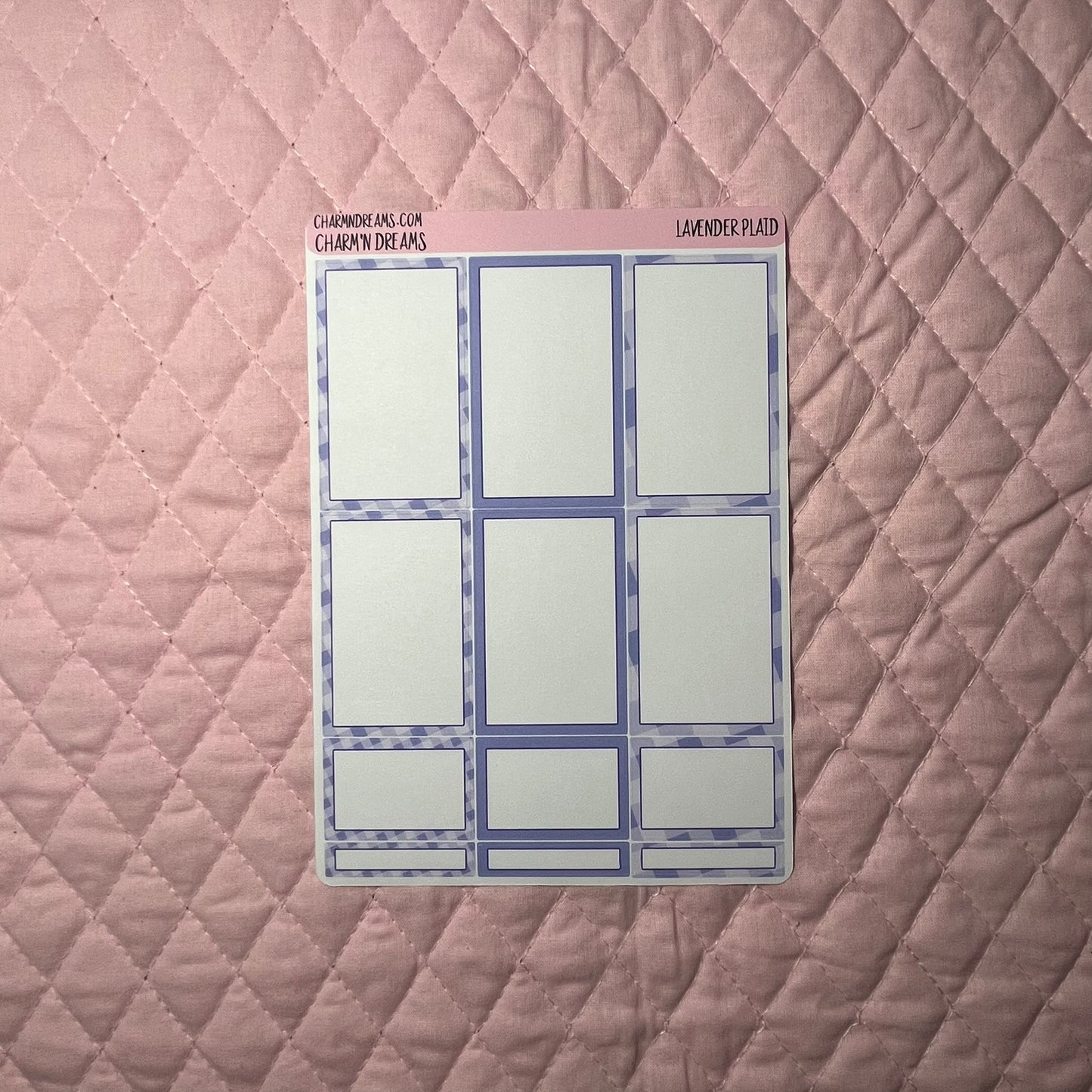 Lavender Plaid Planner Sticker Kit