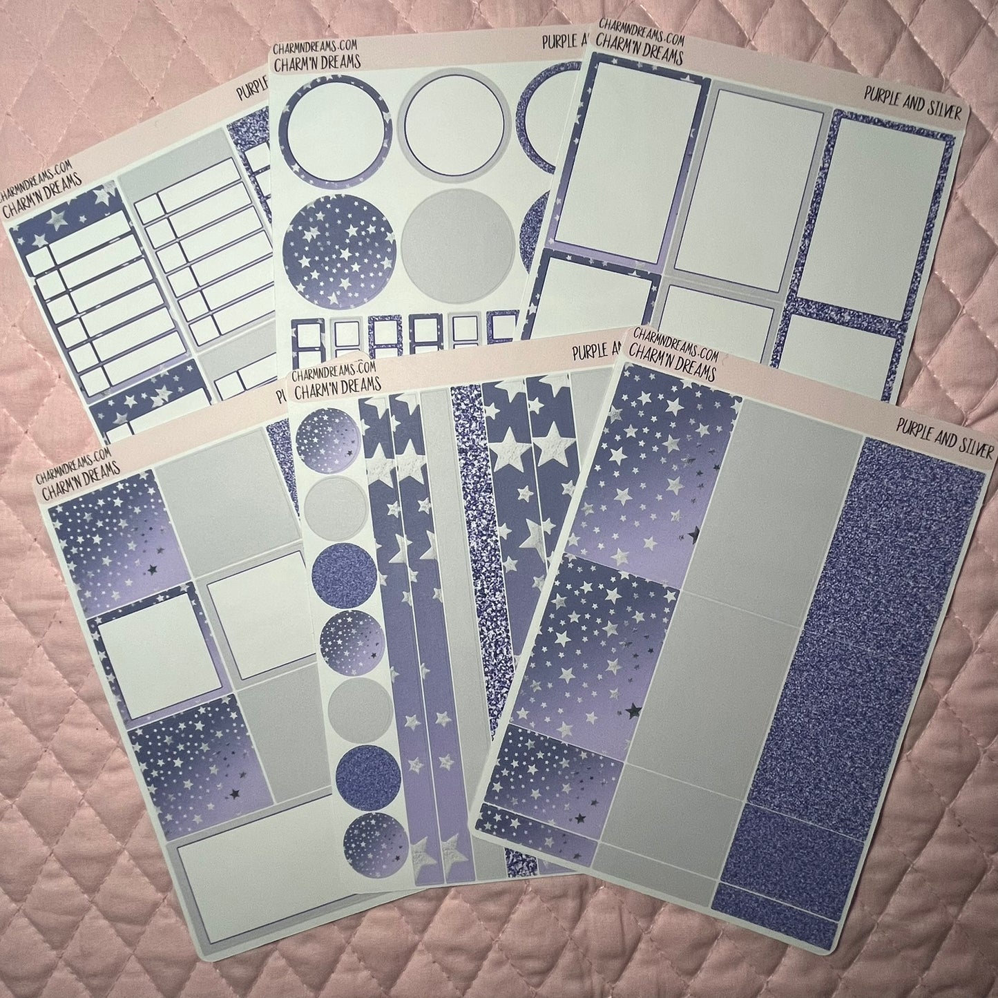 Purple & Silver Planner Sticker Kit