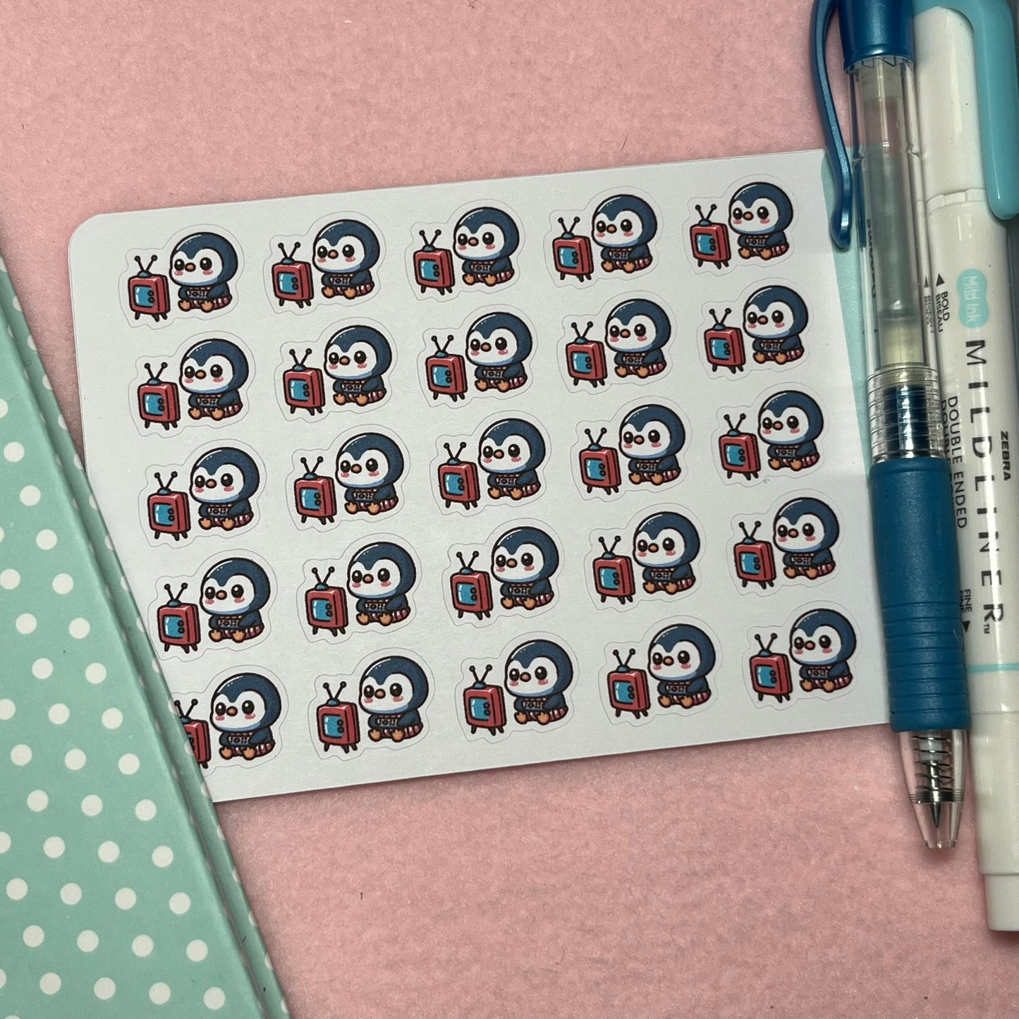 Penguin TV/ Video Games Icon Planner Stickers