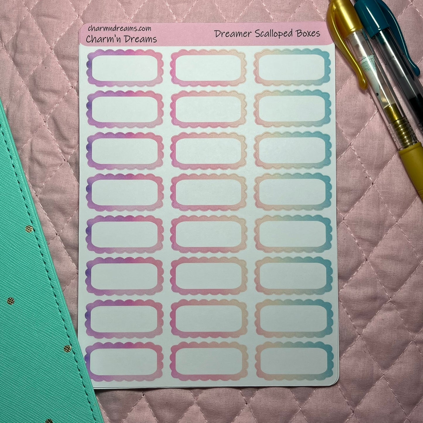 Dreamer Scalloped Planner Sticker Boxes