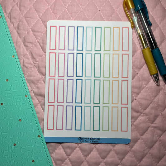 Rainbow Mini Boxes Planner Stickers