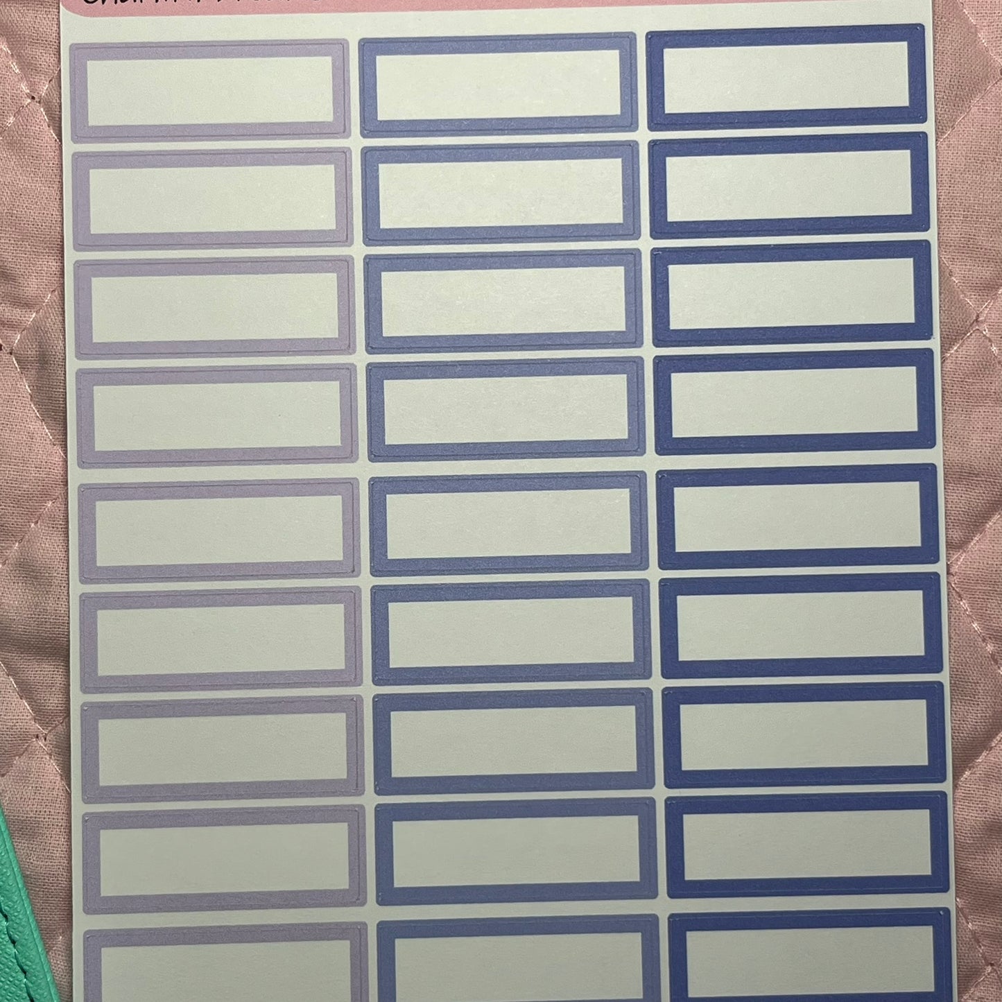 Purple 1/2 inch Boxes Planner Stickers