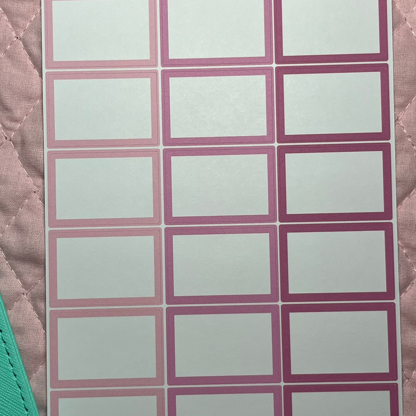 Pinks inch Boxes Planner Stickers