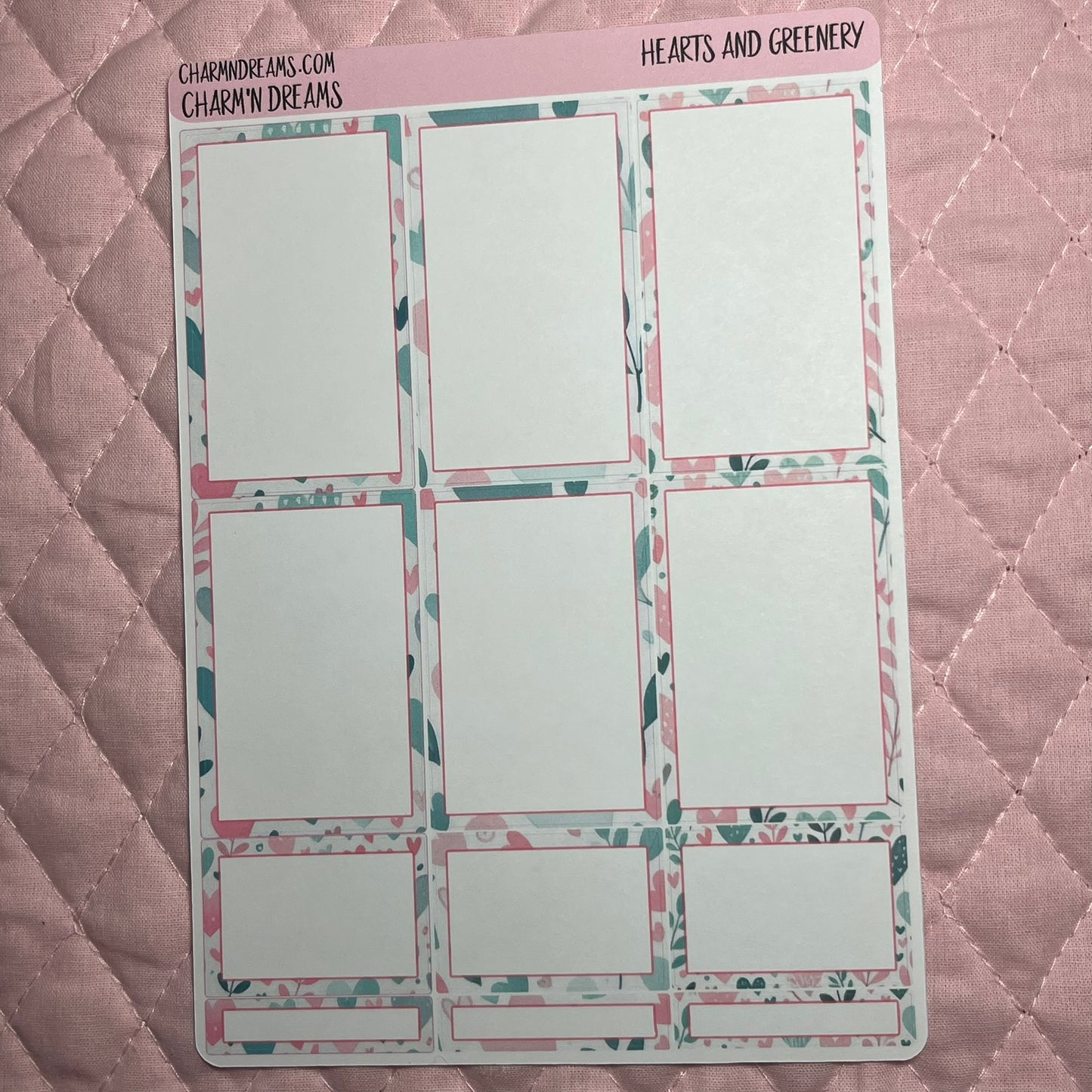 Hearts and Greenery Planner Sticker Kit