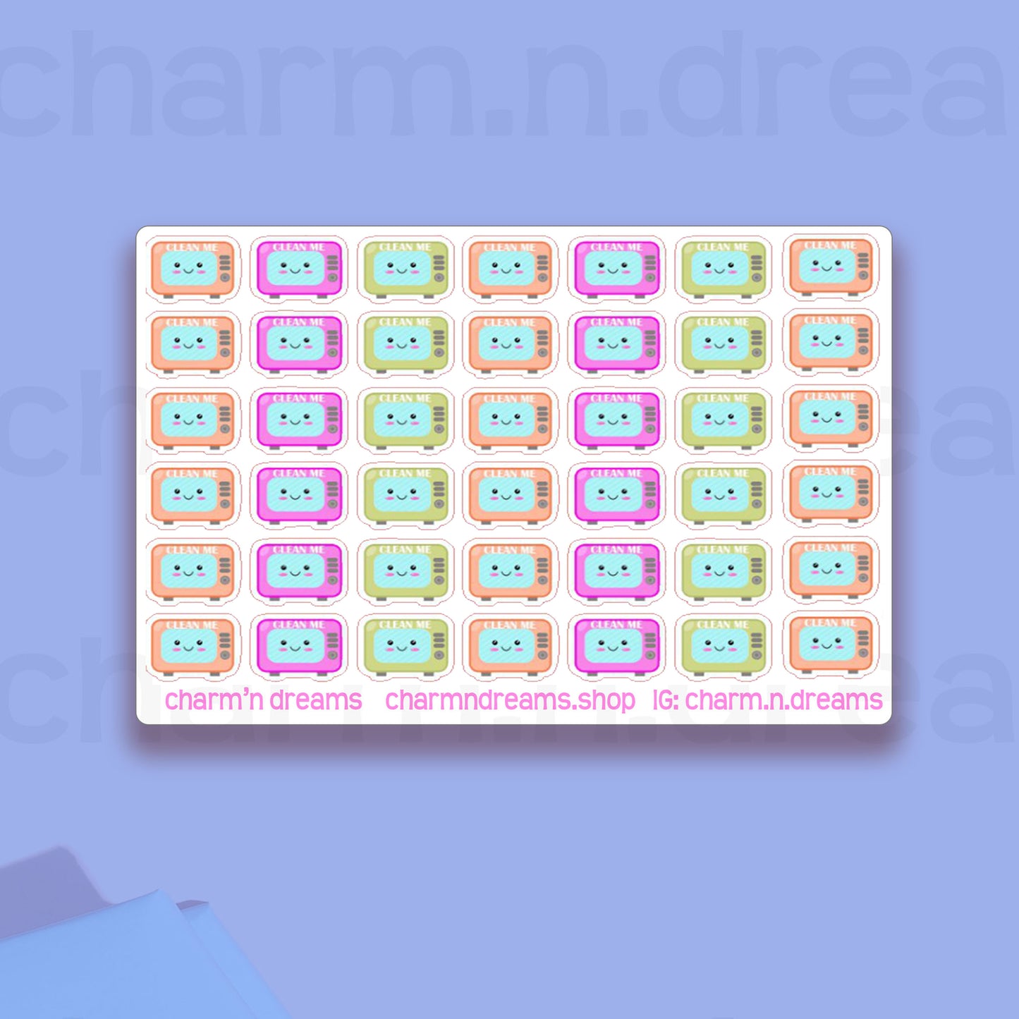 Clean Me Clean Microwave Icon Planner Stickers