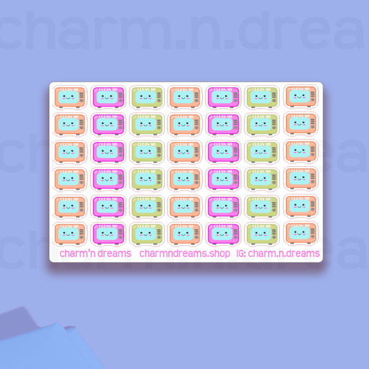 Clean Me Clean Microwave Icon Planner Stickers