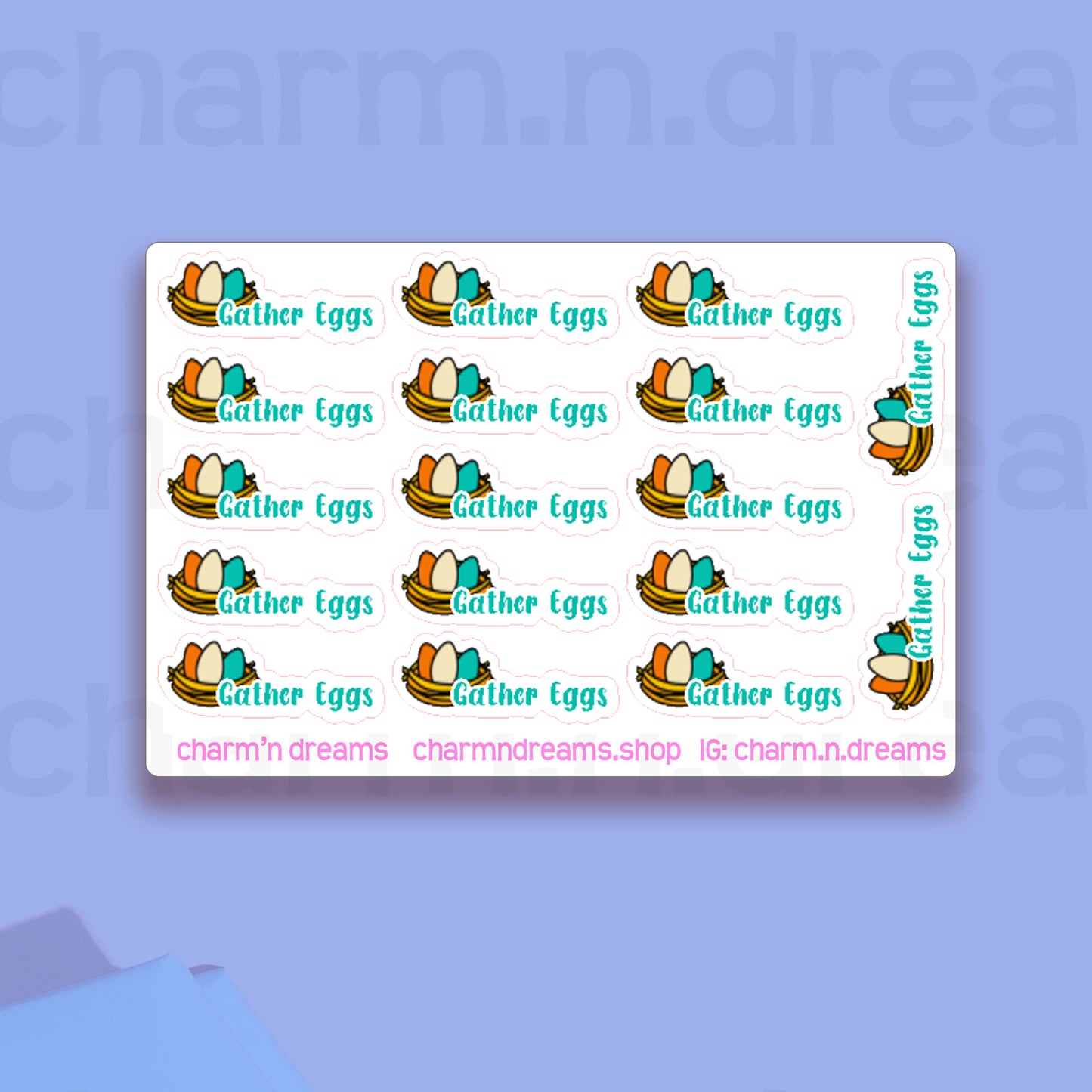 Gather Eggs Icon Planner Stickers