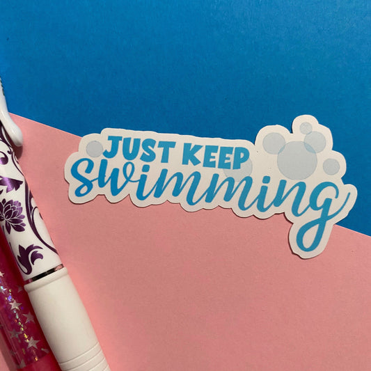 Just Keep Swimming - weatherproof sticker- theBEARaccessories