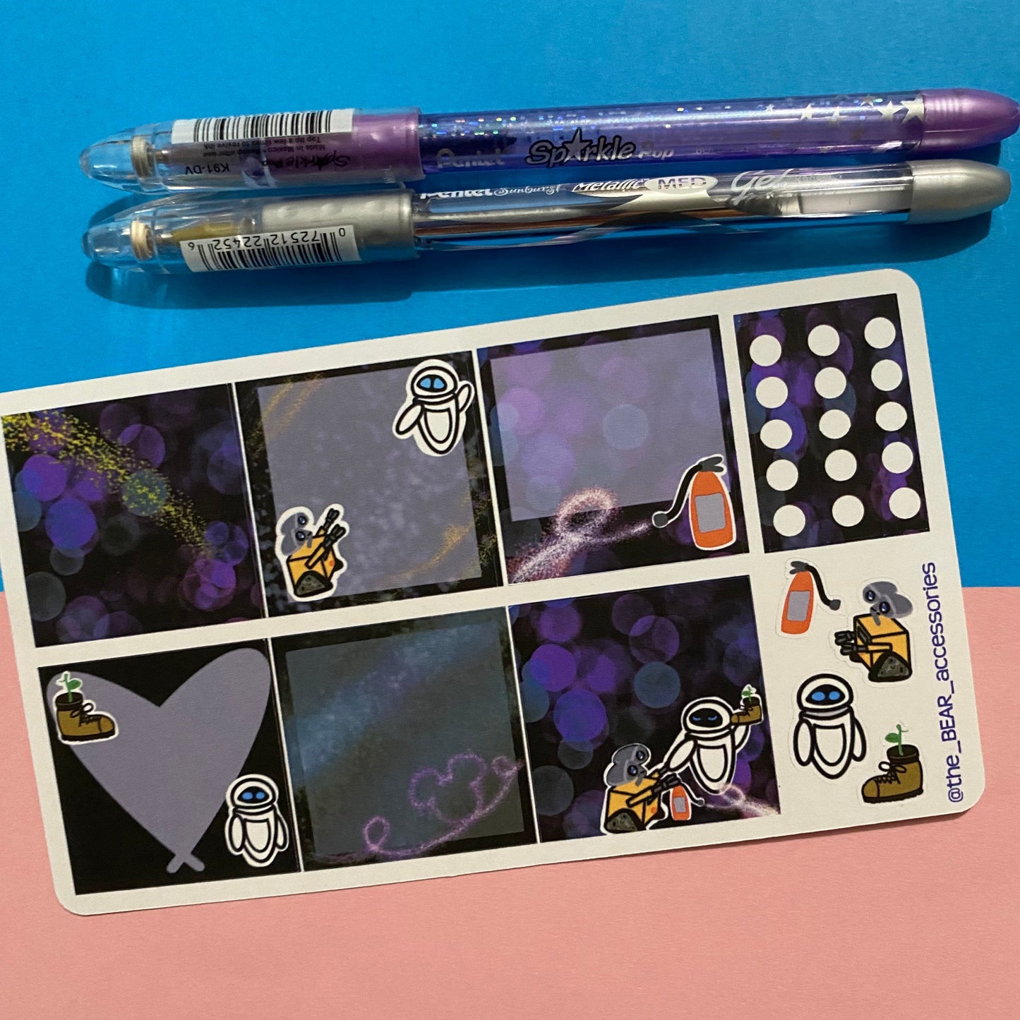 WallE and Eve planner stickers- paper stickers- box stickers - The BEAR Accessories