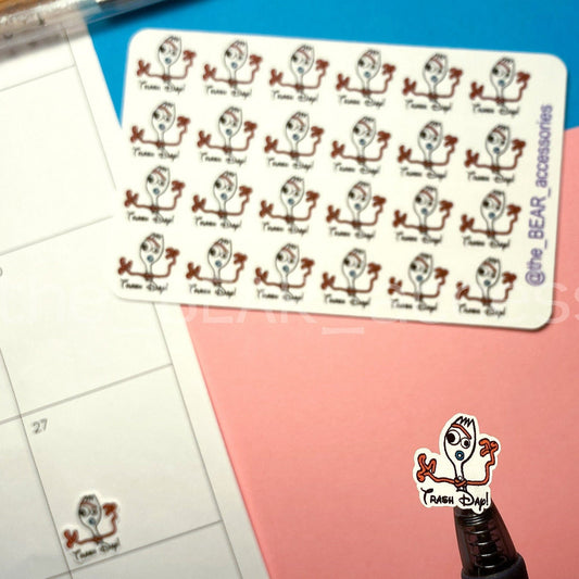 Trash!? day paper planner stickers- trash day sticker- trash day planner stickers- theBEARaccessories