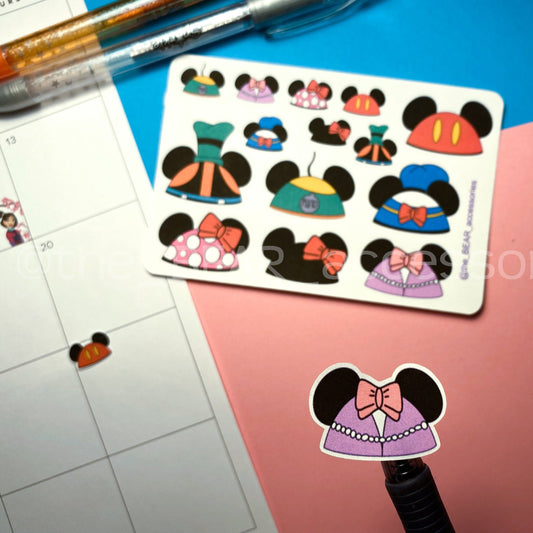 Mouse Hats Decorative Paper Stickers- Magical Mouse Inspo- Mouseketeer Stickers, disbound planner stickers - The BEAR Accessories