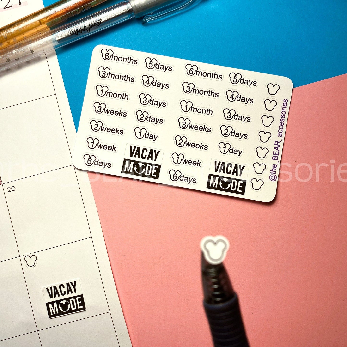 Vacay Mode Planner Stickers- Vacation Countdown Stickers- Countdown Planner Stickers - the BEAR accessories