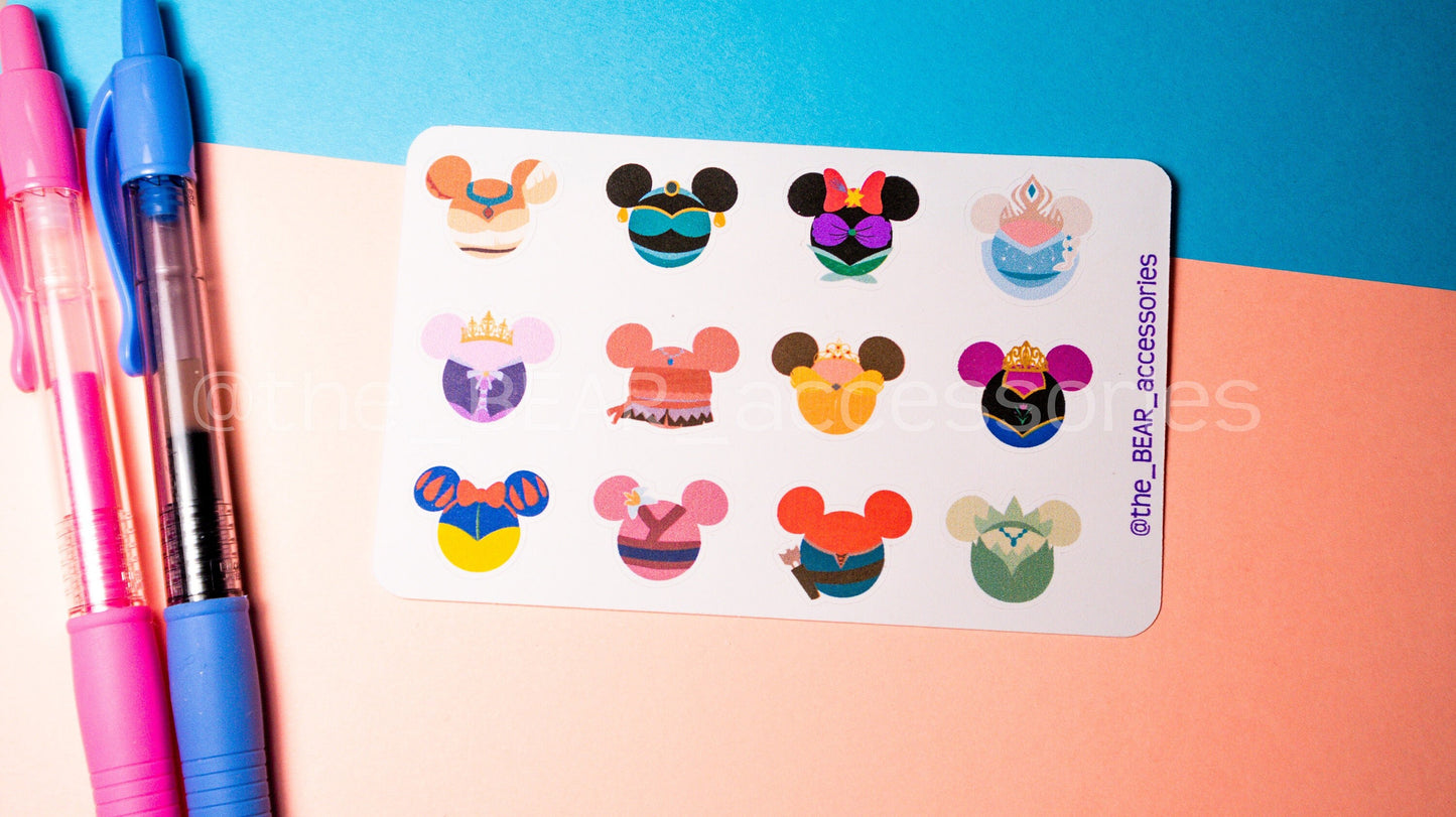 Princess paper planner icon stickers- Classic Princess stickers- Iconic planner stickers- theBEARaccessories