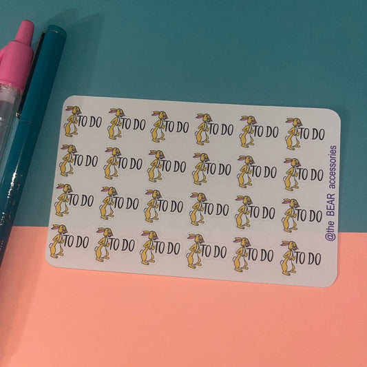 Rabbit To Do paper planner icon stickers- To do planner stickers- theBEARaccessories