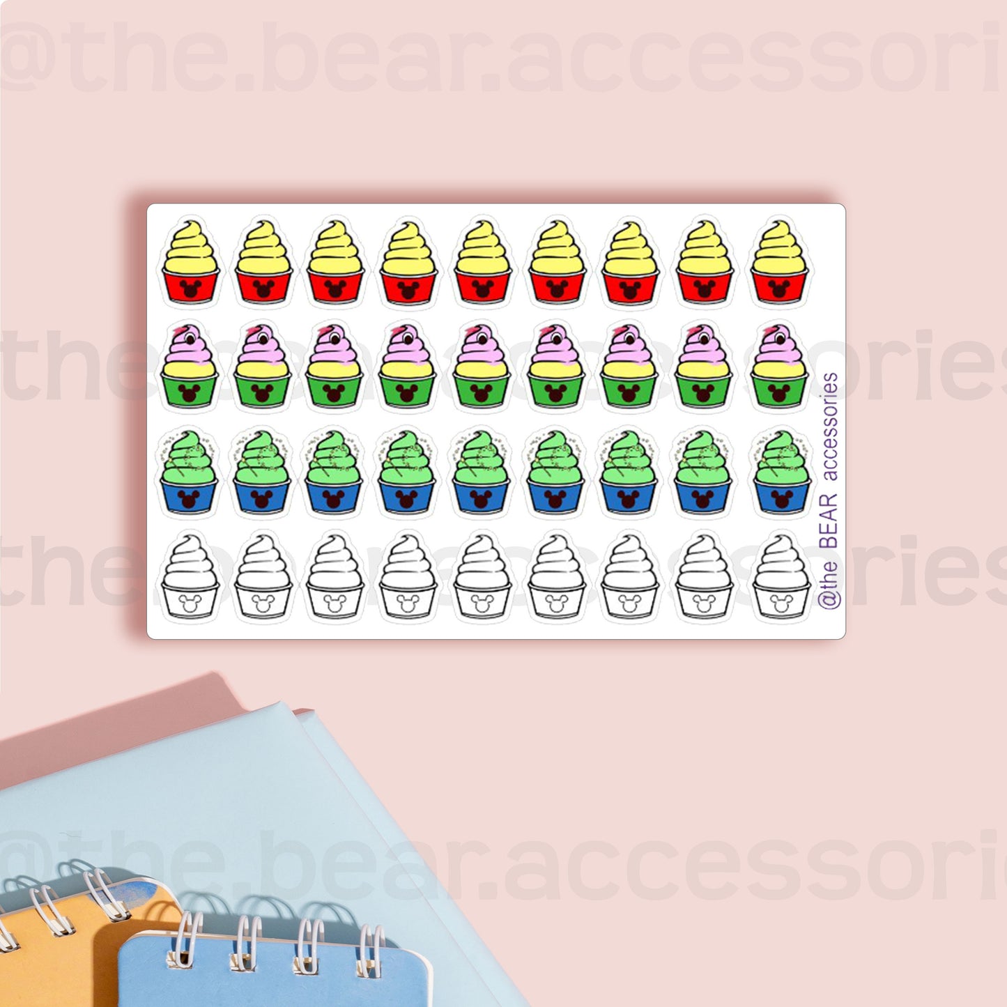 Pineapple Whip paper planner stickers- Dole Dessert stickers- Whip Ice Treat planner stickers- theBEARaccessories