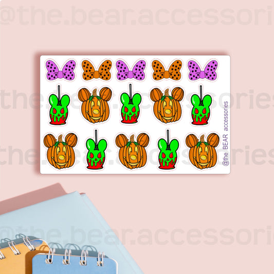 Halloween and pumpkin Planner Stickers- Matte stickers- Magical Halloween Mouse Inspired -  The BEAR Accessories