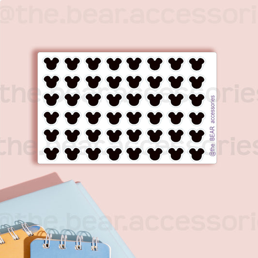 Mini Mouse Dot stickers Black- dotting planner stickers- accent paper stickers- mouse planner stickers- the Bear accessories