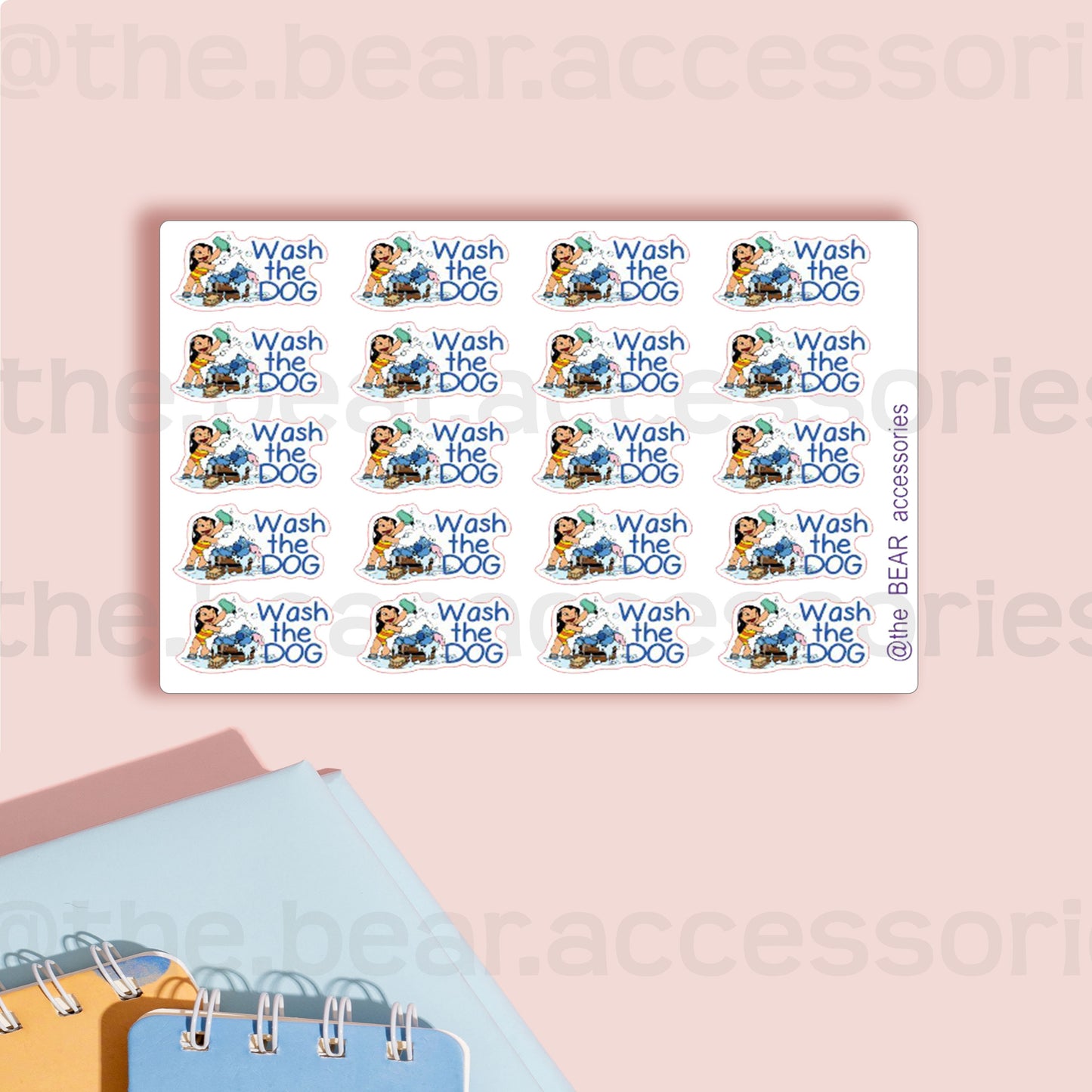 Wash the Dog paper planner icon stickers- Stitch Dog Wash stickers- Dog Wash planner stickers- theBEARaccessories