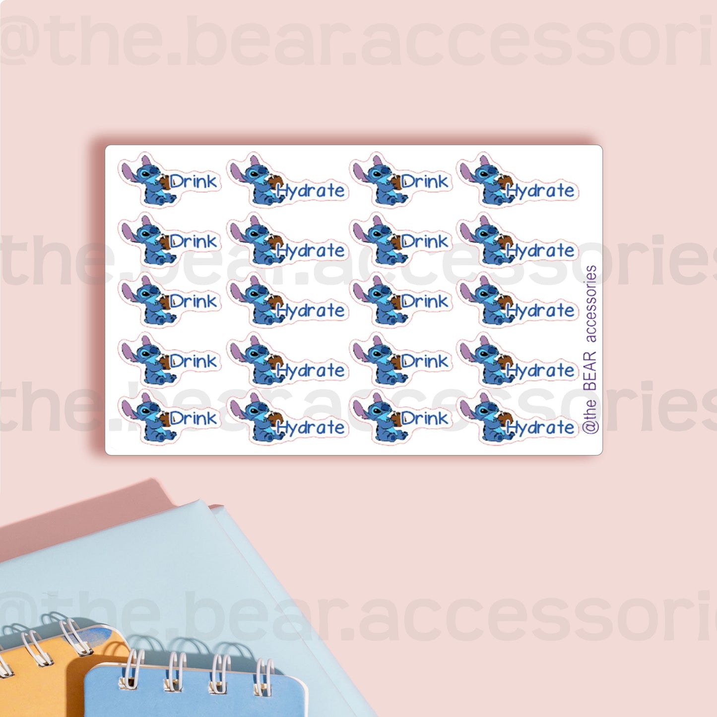 Stitch Hydrate paper planner icon stickers- Stitch Drink stickers- Drink Reminder planner stickers- theBEARaccessories