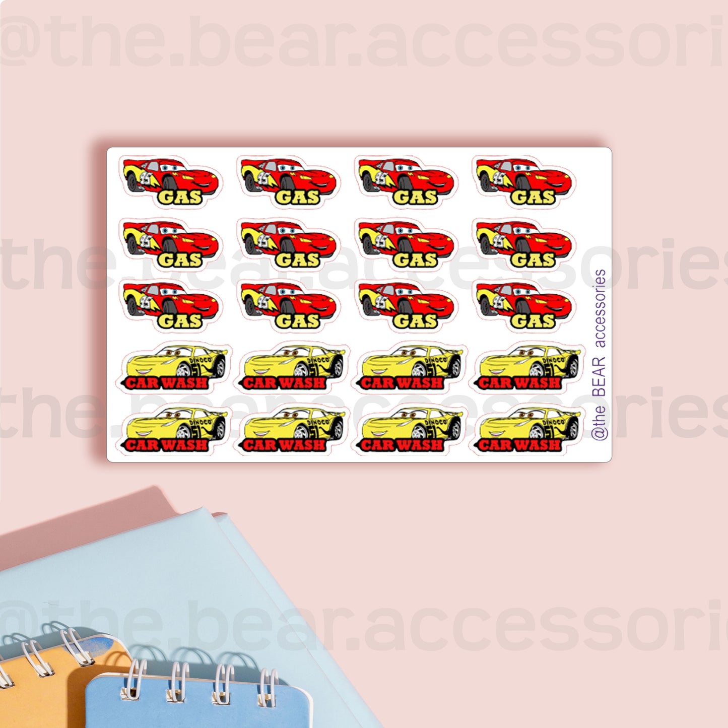 Car maintenance planner stickers- Gas & Car Wash planner stickers- fill gas reminder sticker- task stickers- theBEARaccessories