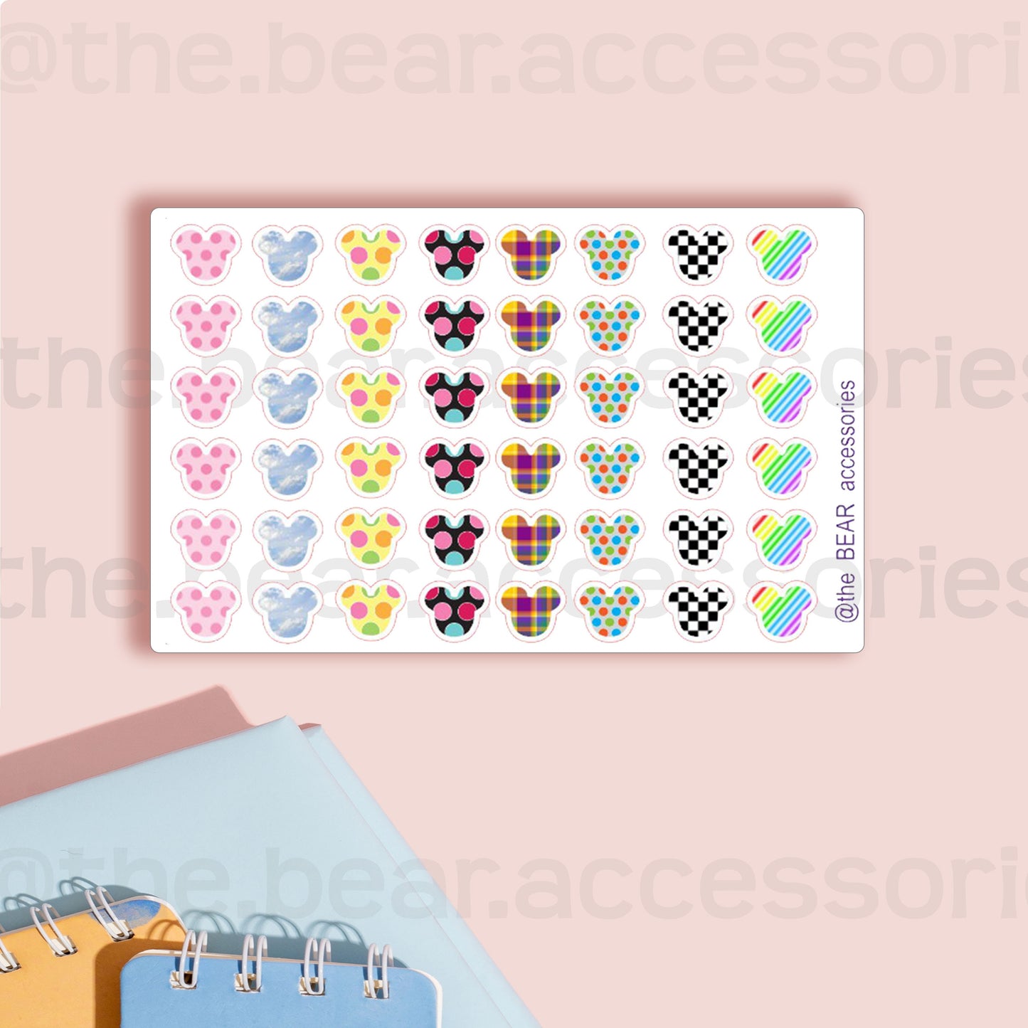 Minni Mouse Fun Prints Magical Mouse dot planner stickers- paper stickers- dot accent stickers- the Bear accessories