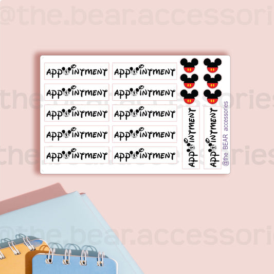 APPOINTMENT planner stickers- Mickey inspo planner stickers- mouse planner stickers- mouse stickers