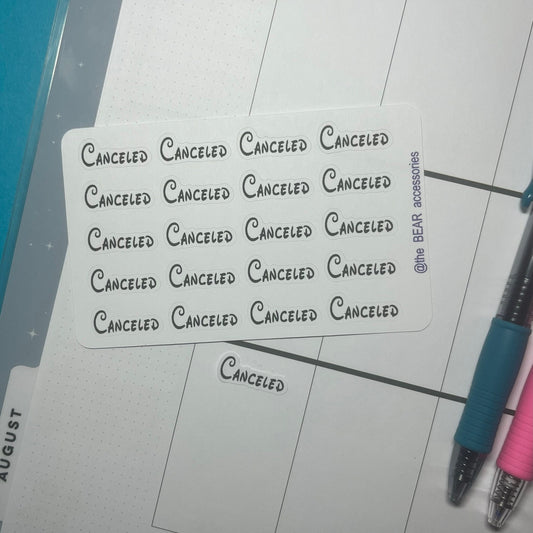 Canceled paper planner word stickers- planner task stickers- theBEARaccessories