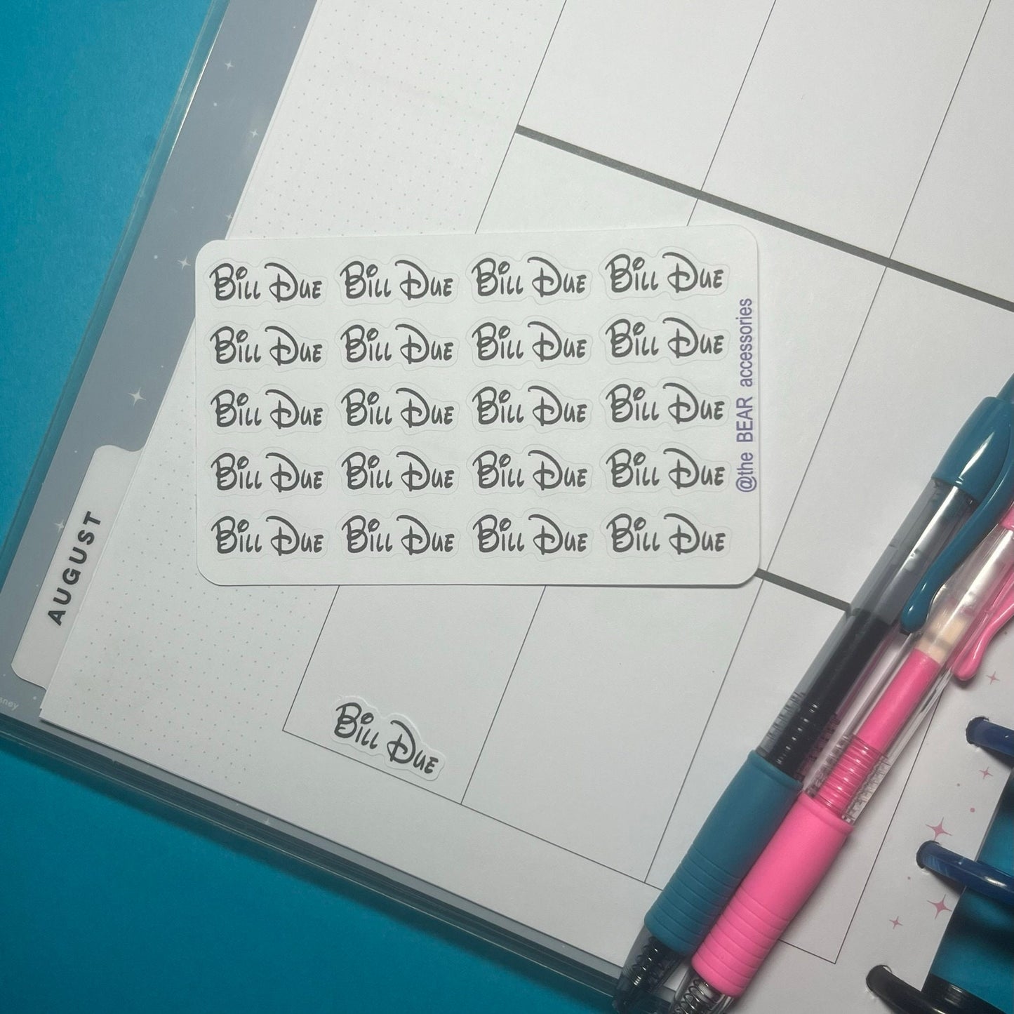 Bill Due planner word stickers- planner task stickers- theBEARaccessories