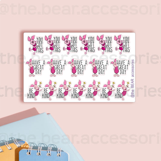 PigIet inspired paper planner accent stickers- PO0H inspired collection planner stickers- PigIet stickers- theBEARaccessories