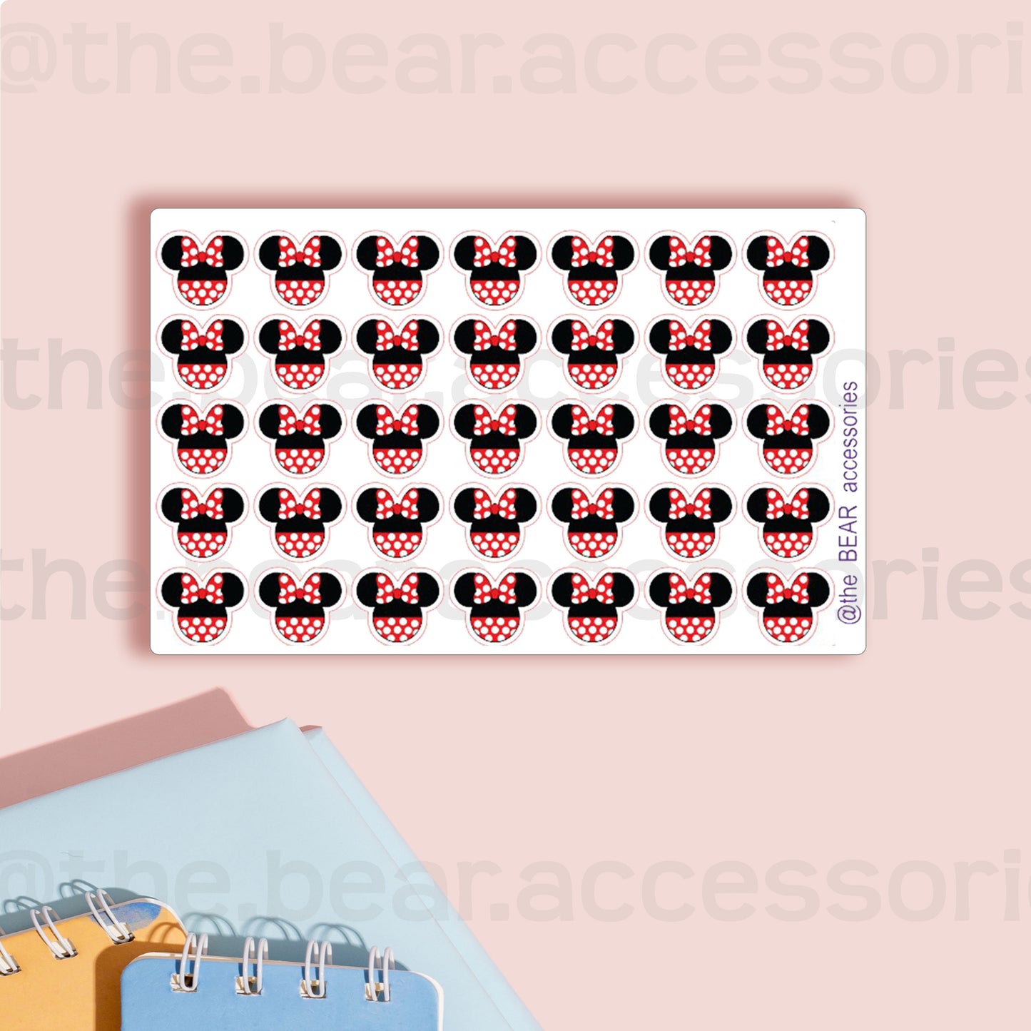 Minni Mouse classic outfit paper planner stickers-  classic mouse print stickers- girl mouse planner stickers- theBEARaccessories