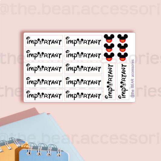 IMPORTANT planner stickers- Mickey inspo planner stickers- mouse planner stickers- mouse stickers