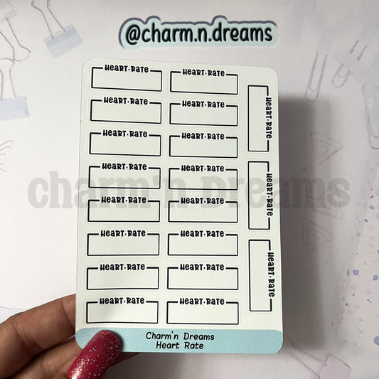 Heart Rate Planner Stickers- Health/ Medical Tracking Black and White Planner Stickers - Charm'n Dreams