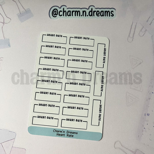 Heart Rate Planner Stickers- Health/ Medical Tracking Black and White Planner Stickers - Charm'n Dreams